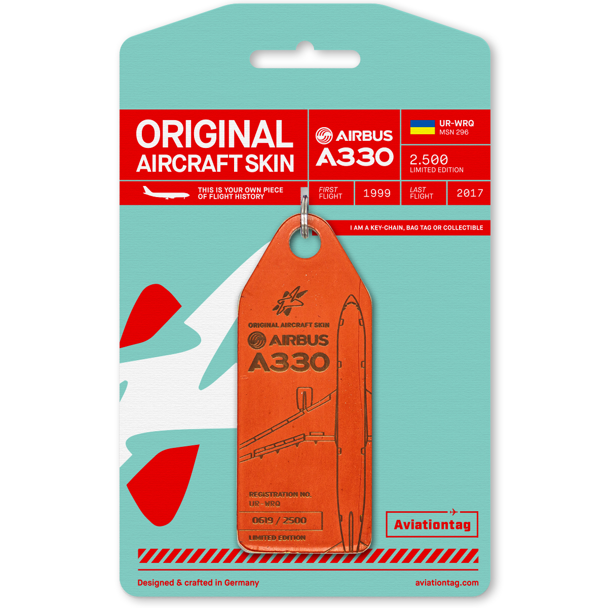 Aviationtag Windrose - Airbus A330 - UR-WRQ (Red)