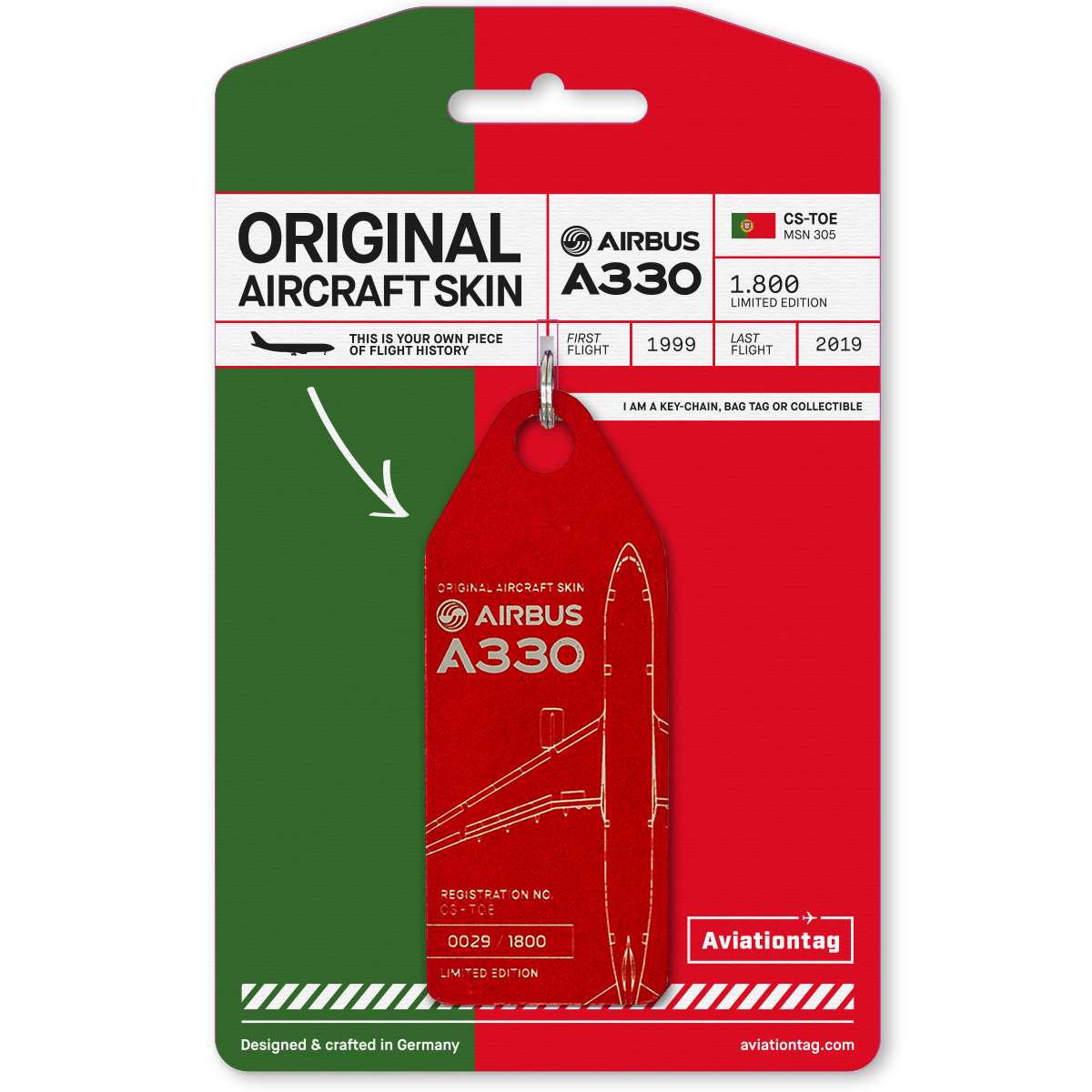 Aviationtag TAP - Airbus A330 - CS-TOE Light Red