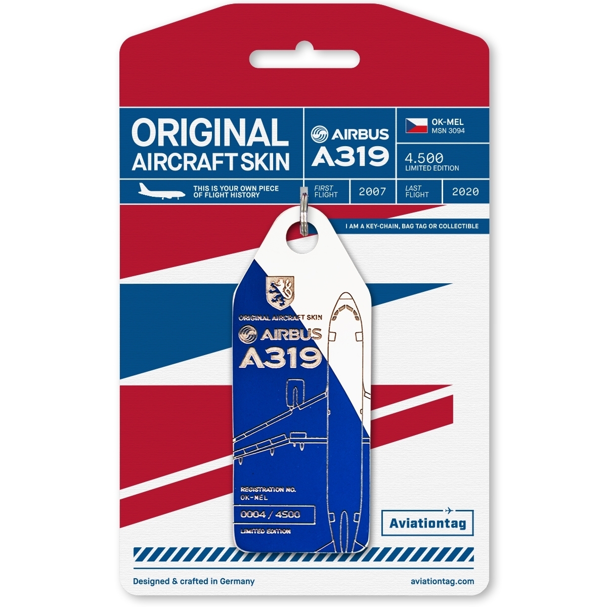 Aviationtag Czech Airlines - Airbus A319 - OK-MEL Blue/White