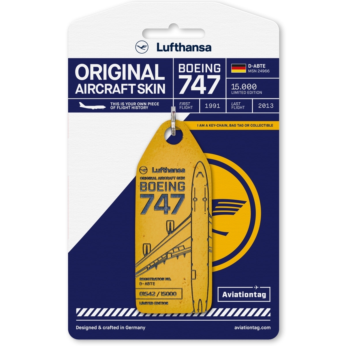 Aviationtag Lufthansa - Boeing 747 - D-ABTE Yellow