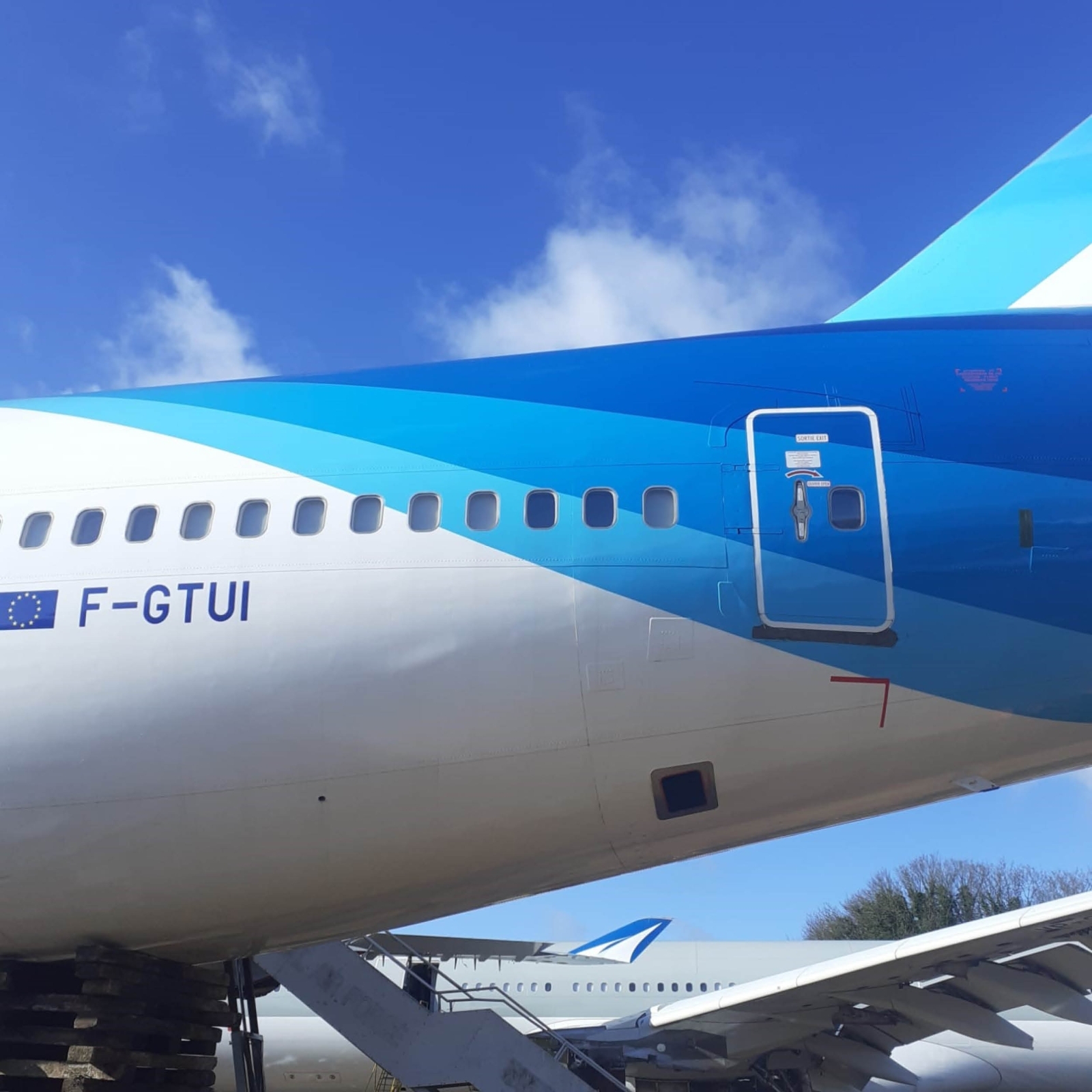 Aviationtag Corsair - Boeing 747 - F-GTUI Medium Blue