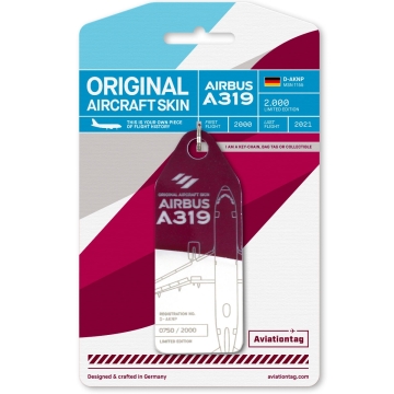 Aviationtag Eurowings - Airbus A319 - D-AKNP White, Purple