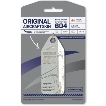 Aviationtag Volare Aviation - Bombardier Challenger 604 - 2-SLOW White, Grey
