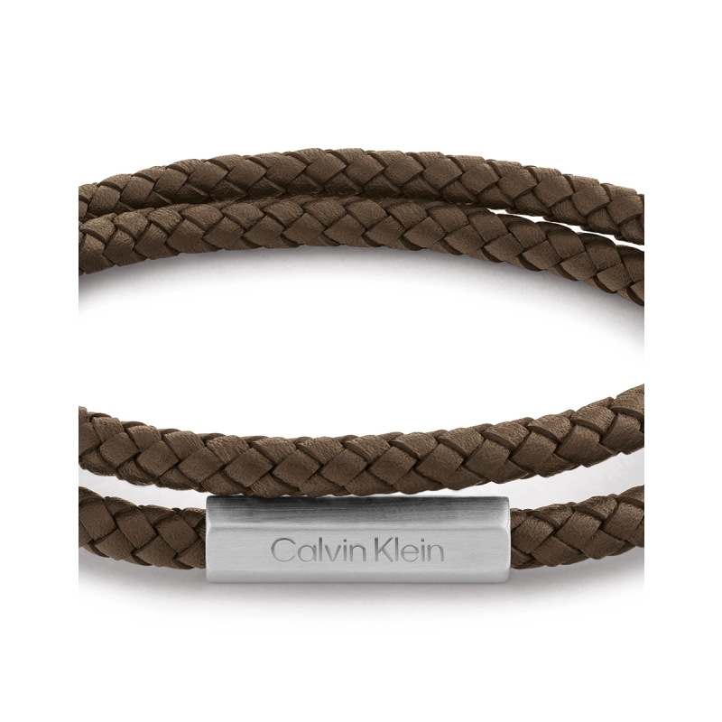 Bratara Calvin Klein Men’s Collection Leather Double Wrap 35000208